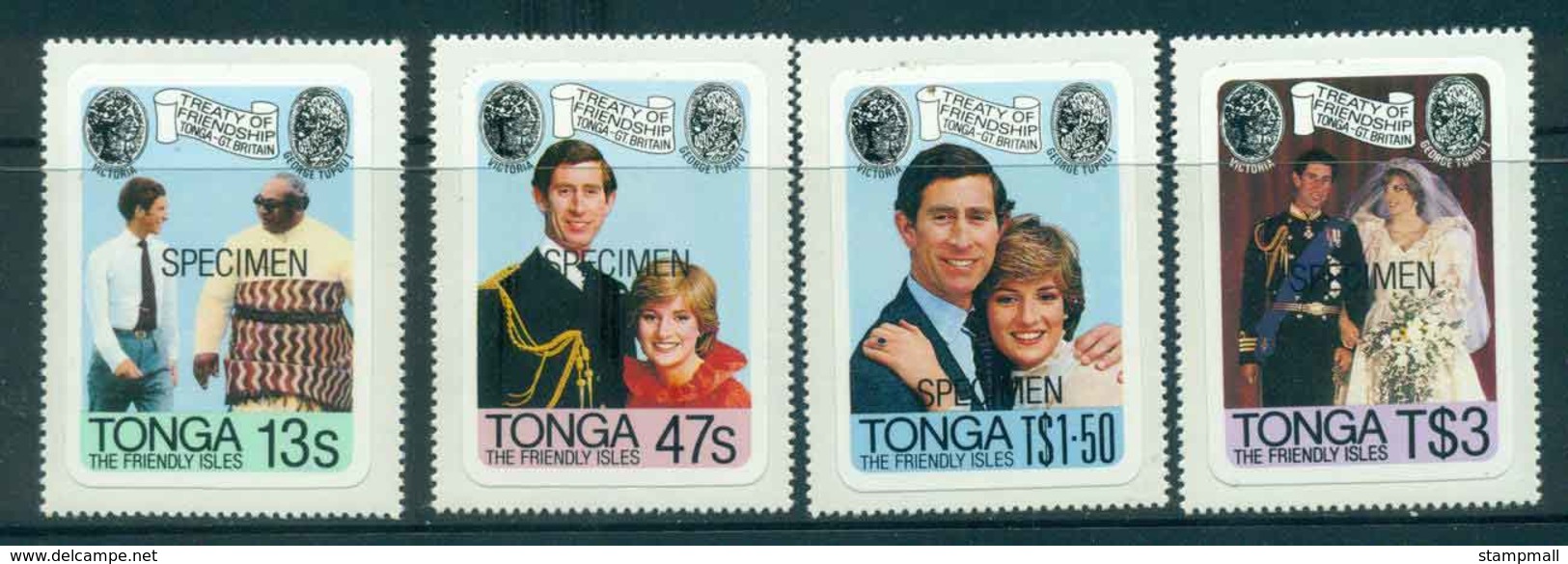 Tonga 1981 Charles & Diana Wedding P&S SPECIMEN MUH Lot45259 - Tonga (1970-...)