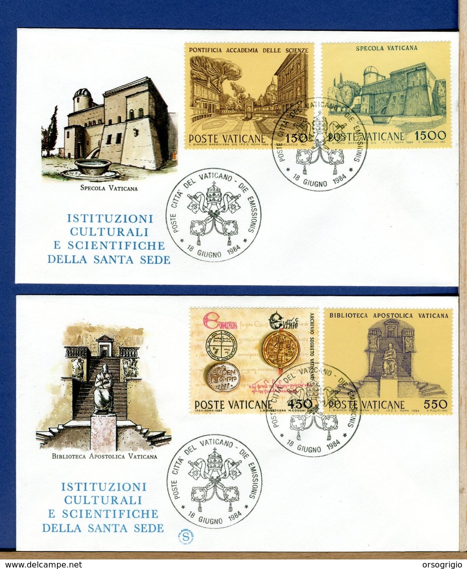 VATICANO - FDC  1984 - FDC FILAGRANO  -  ISTITUZIONI CULTURALI E SCIENTIFICHE VATICANE - FDC