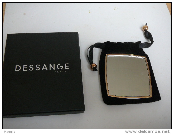 DESSANGE :MIROIR + POCHETTE  VELOURS + BOITE   LES 3 SONT SIGLES  LIRE ET VOIR !! - Miniatures Femmes (avec Boite)