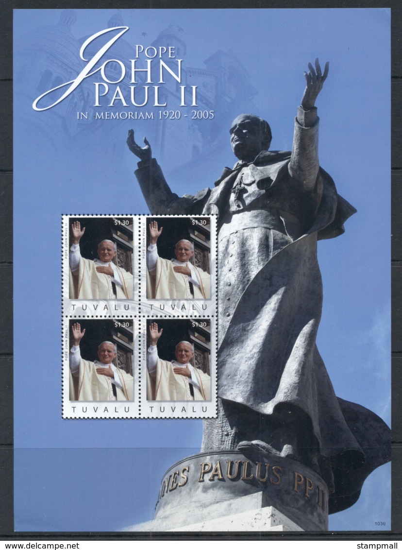 Tuvalu 2005 Pope John Paul II In Memoriam MS MUH - Tuvalu