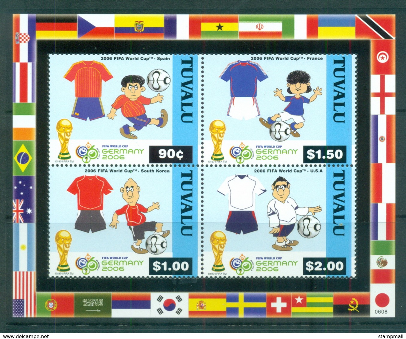 Tuvalu 2006 World Cup Soccer MS MUH Lot70888 - Tuvalu