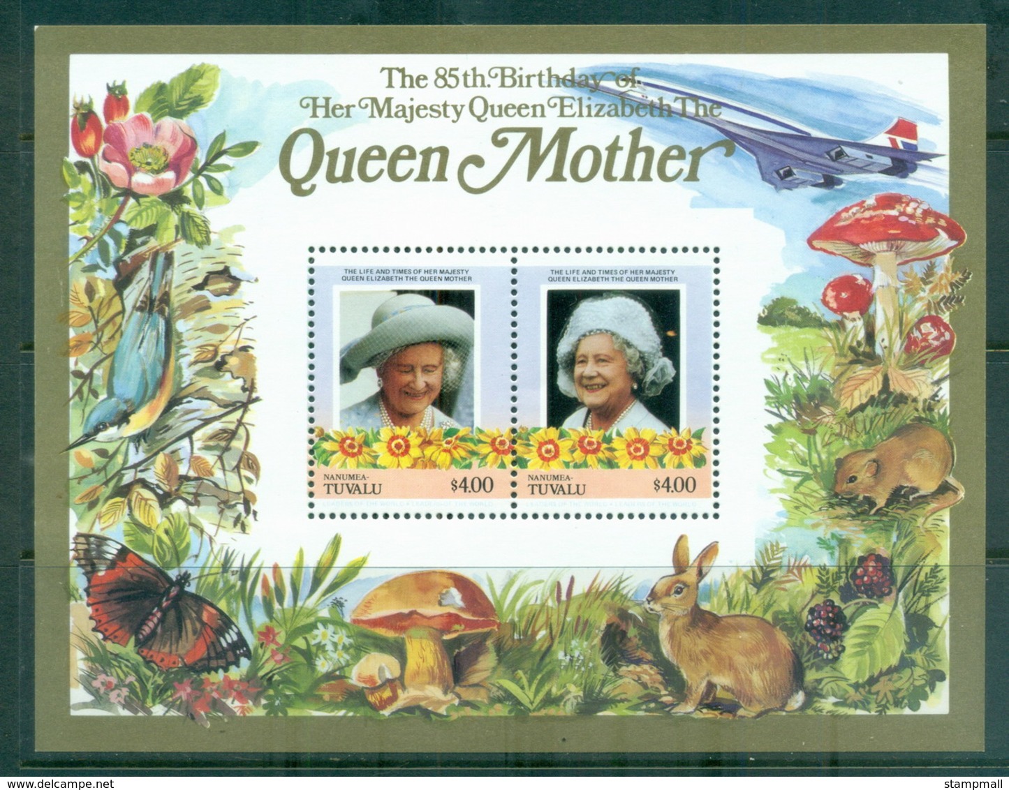 Tuvalu Nanumea 1986 Queen Mother 85th Birthday $4 MS MUH - Tuvalu