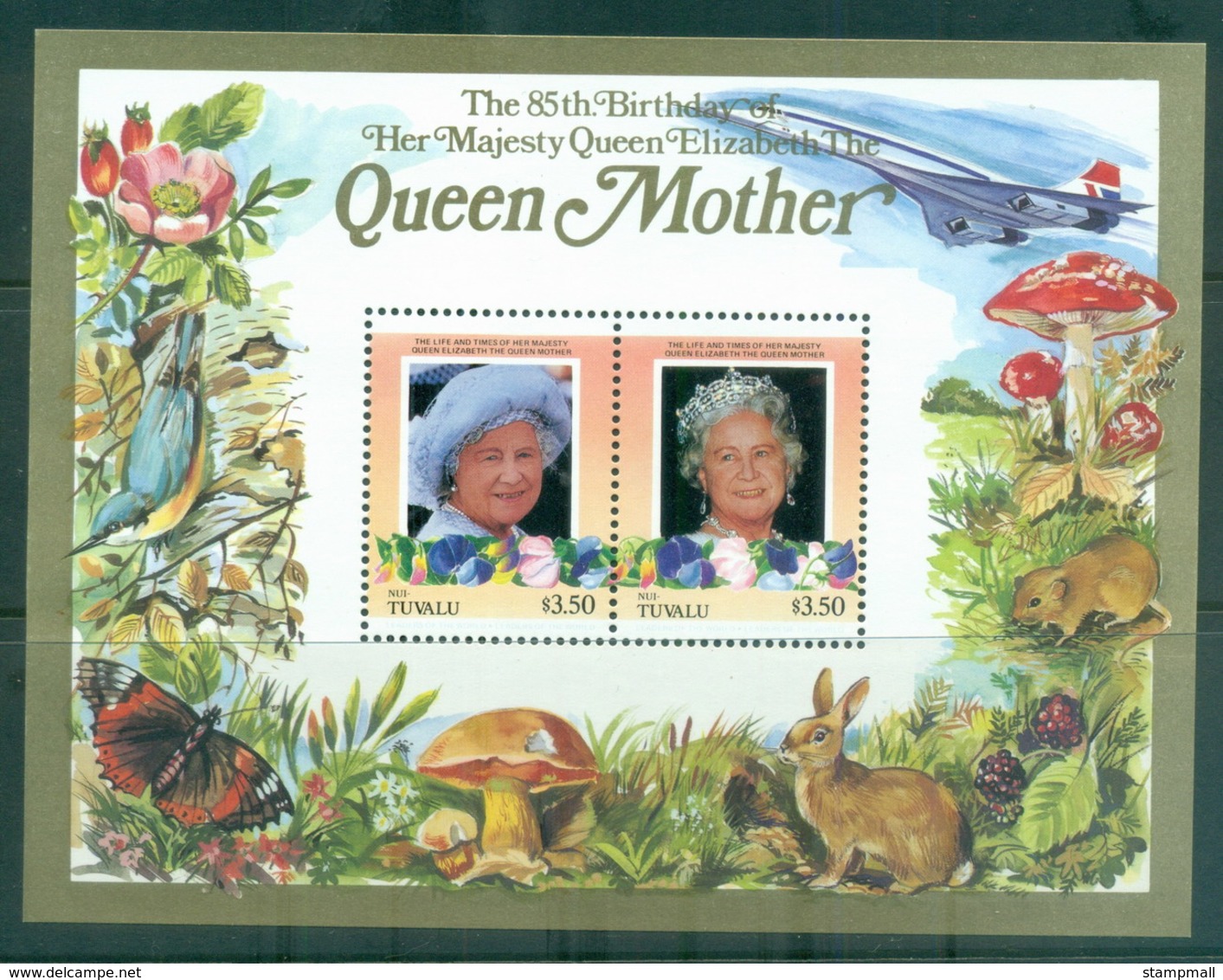 Tuvalu Nui 1986 Queen Mother 85th Birthday $3.50 MS MUH - Tuvalu (fr. Elliceinseln)