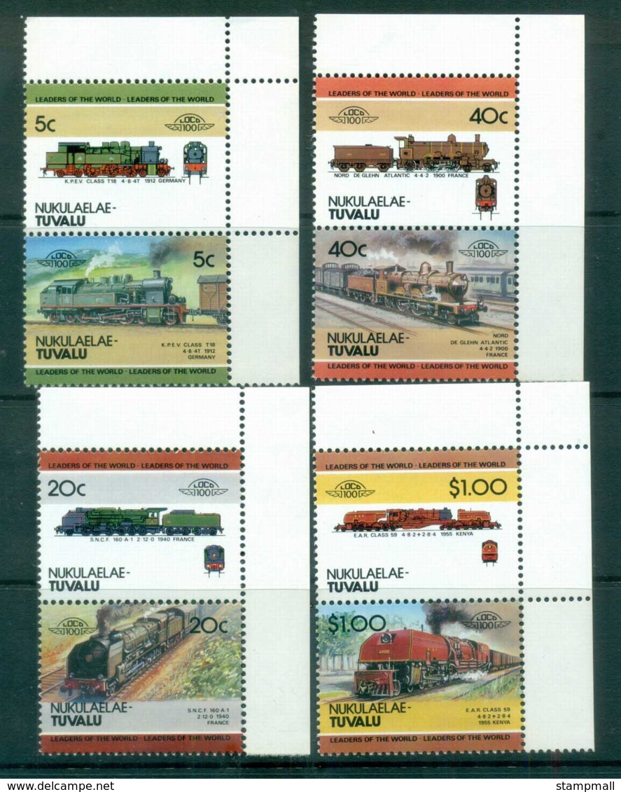 Tuvalu Nukulaelae 1985 LOW Trains Pairs MUH Lot80015 - Tuvalu