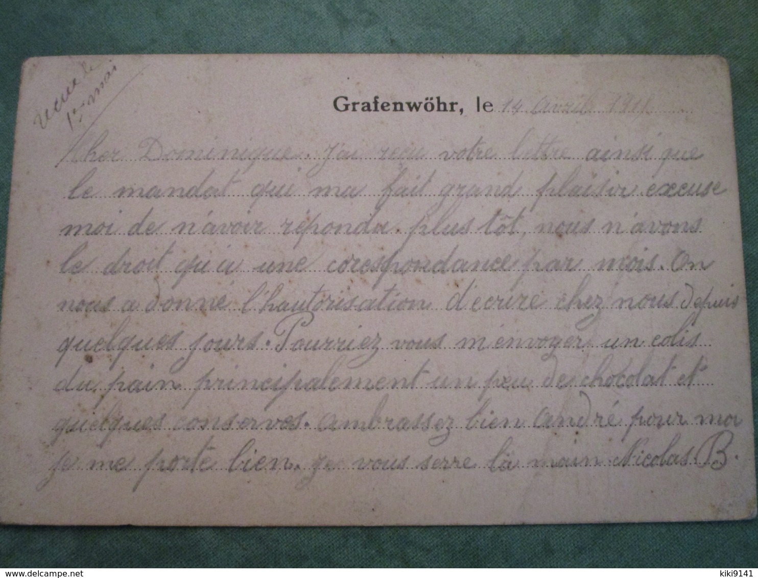 Courrier De Prisonnier Français En Détenu Au KRIEGSGEFANGENEN-SENDUNG - Grafenwöhr