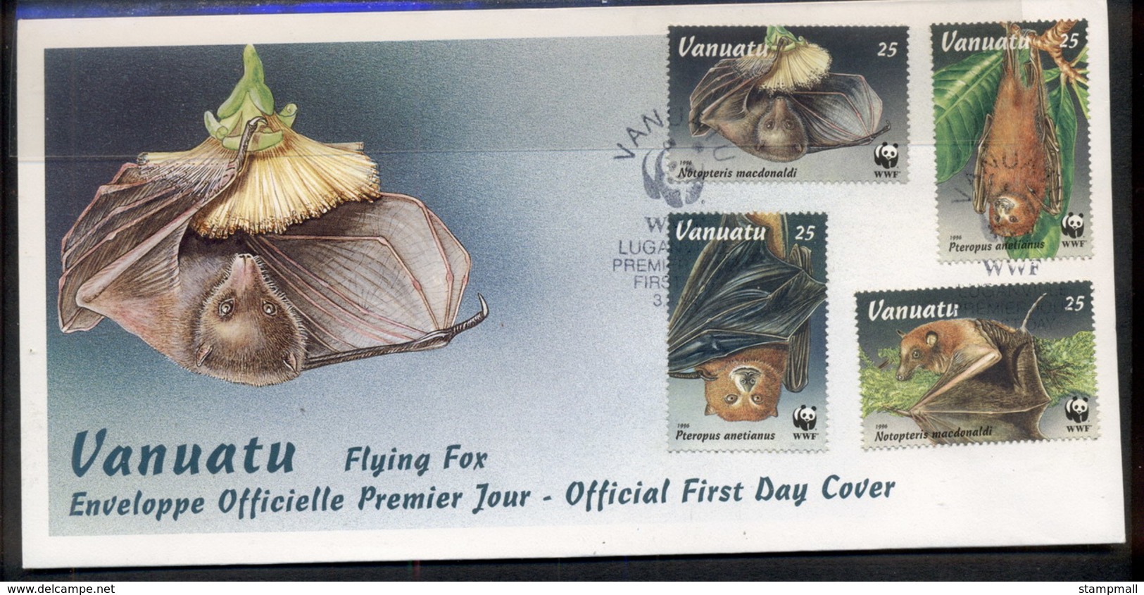 Vanuatu 1996 WWF Flying Fox FDC - Vanuatu (1980-...)