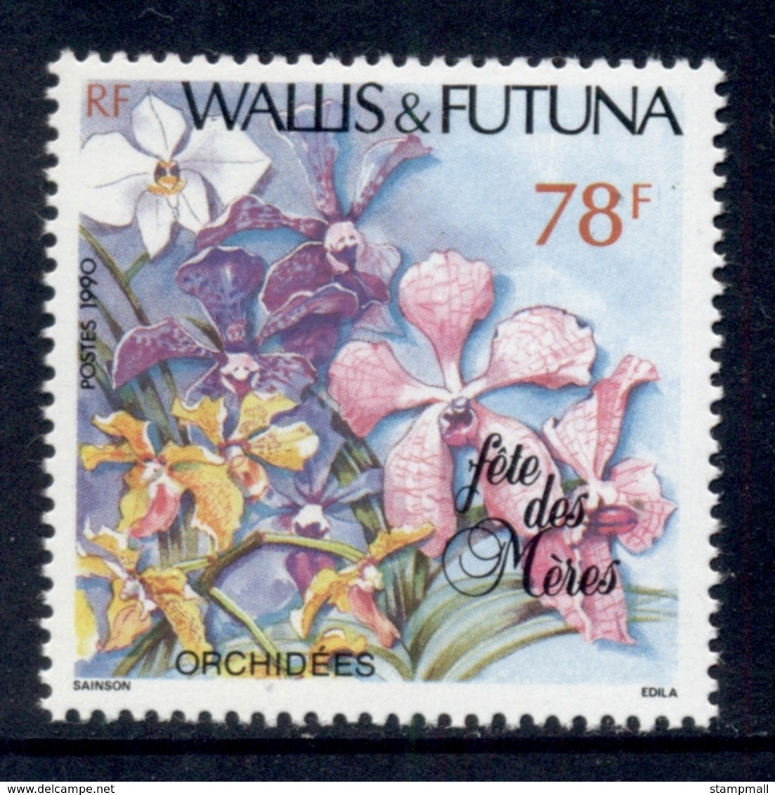 Wallis & Futuna 1990 Mother's Day, Flowers MLH - Unused Stamps