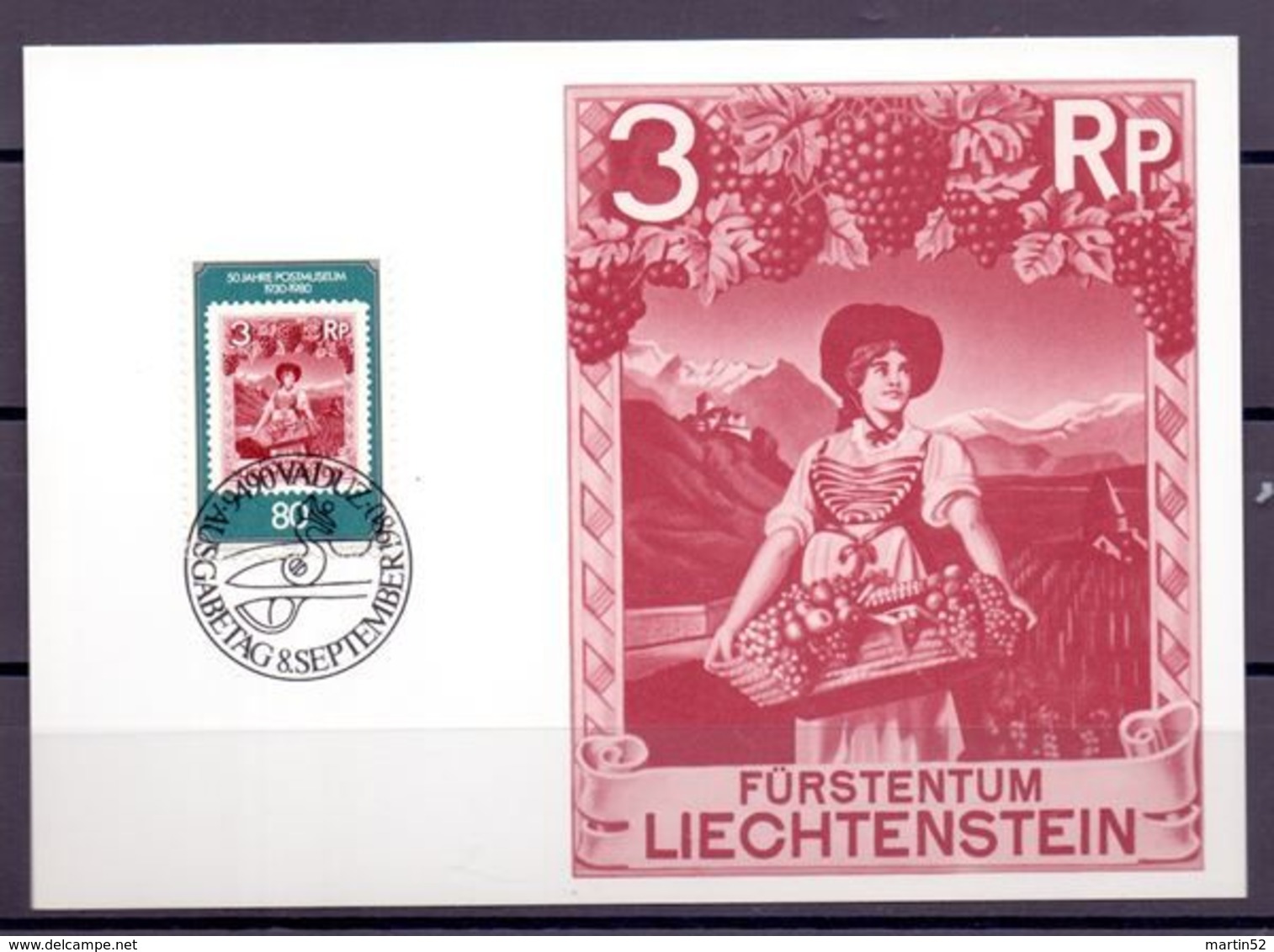 Liechtenstein 1980: Postmuseum Löwenwirtin Lukretia Rheinberger (1868-1934) Zu 688 Mi 750 Yv 691 Auf MK 17 (Zu CHF 2.50) - Vins & Alcools