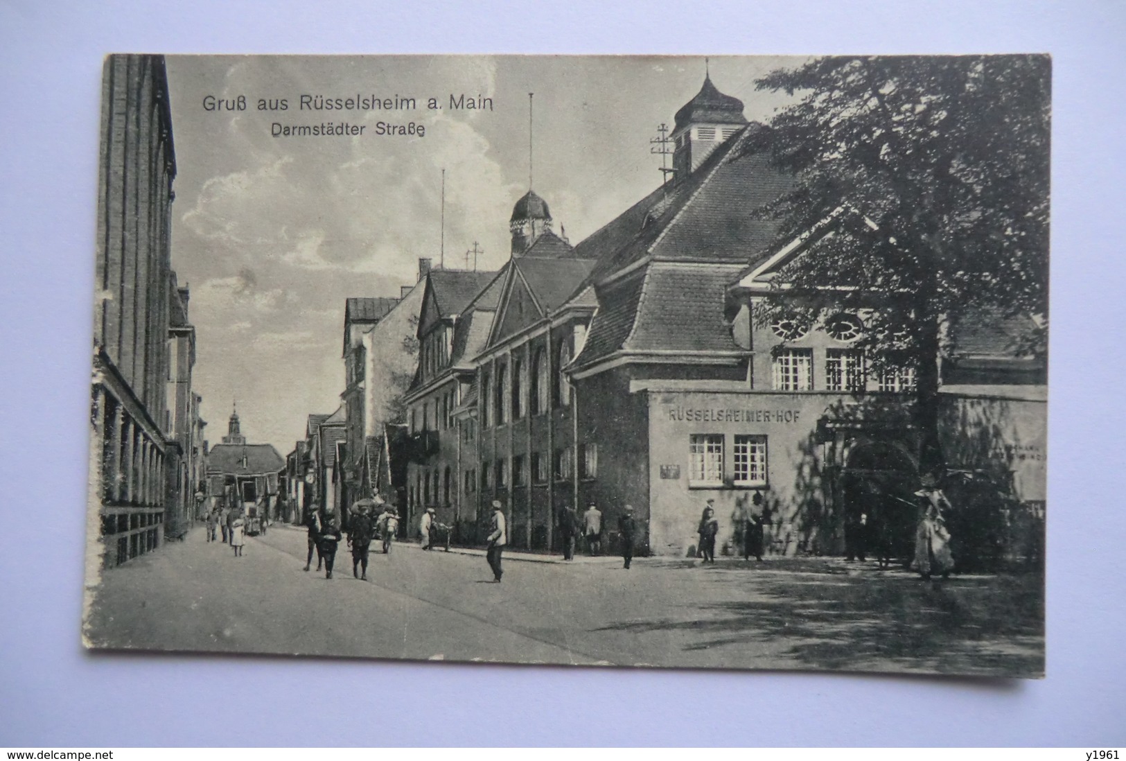 CPA ALLEMAGNE HESSE RUESSELSHEIM. Darmstadter Strabe. 1919. - Rüsselsheim