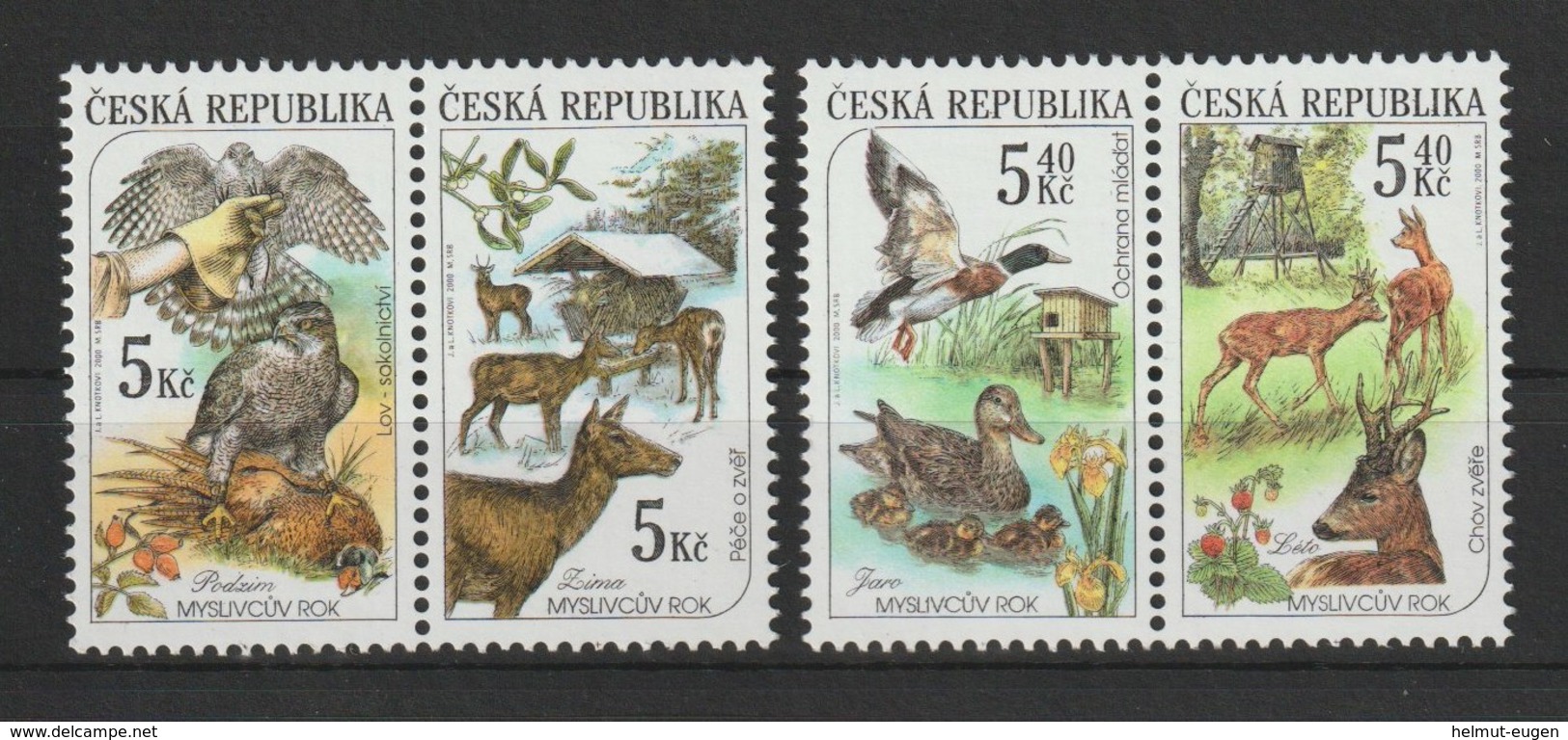 MiNr. 270 - 273  Tschechische Republik / 2000, 4. Okt. Jagd Und Wildpflege Im Verlauf Der Jahreszeiten. - Ungebraucht