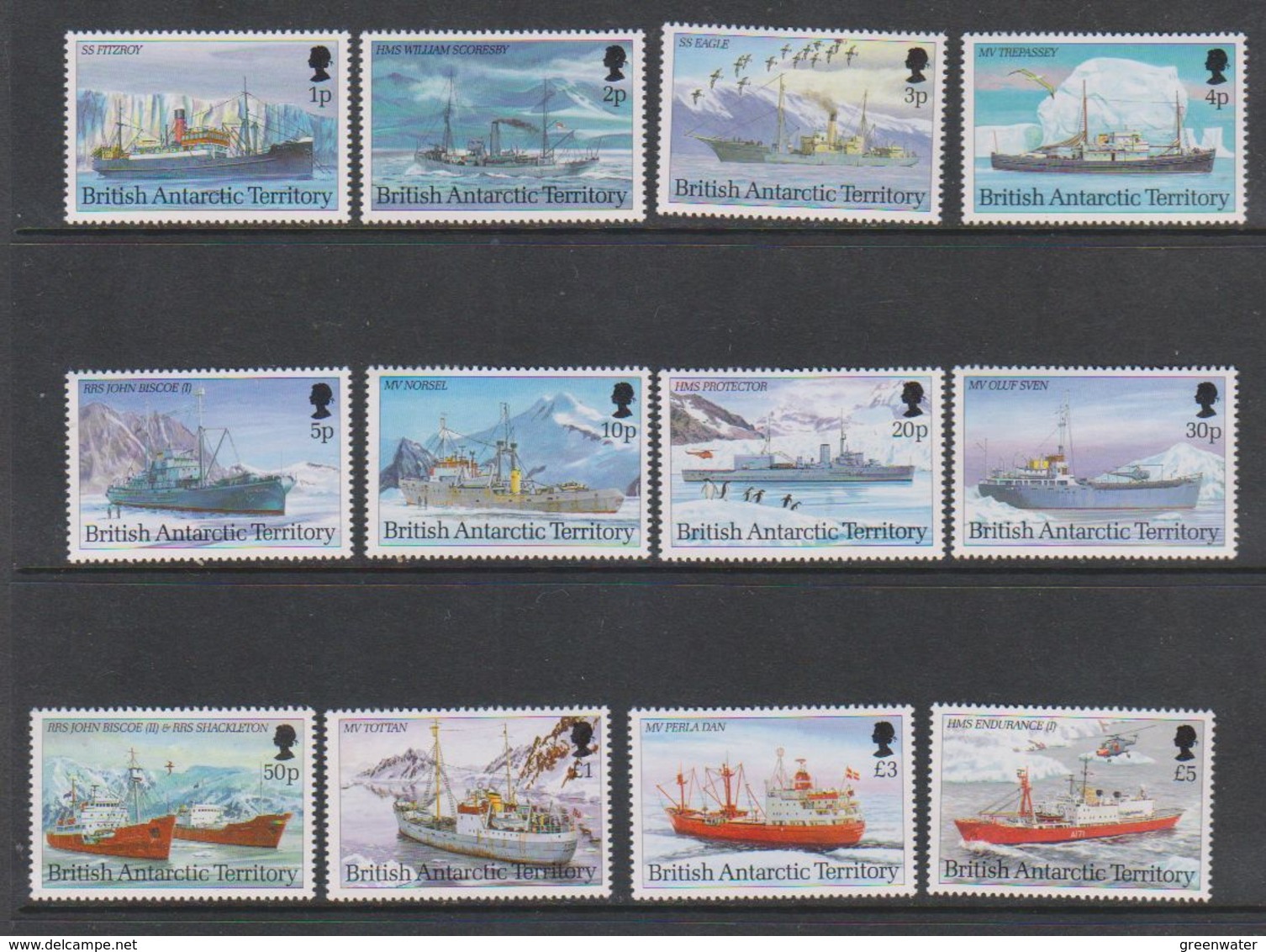 British Antarctic Territory 1993 Definitives / British Antarctic Ships 12v ** Mnh (40938A) - Ongebruikt