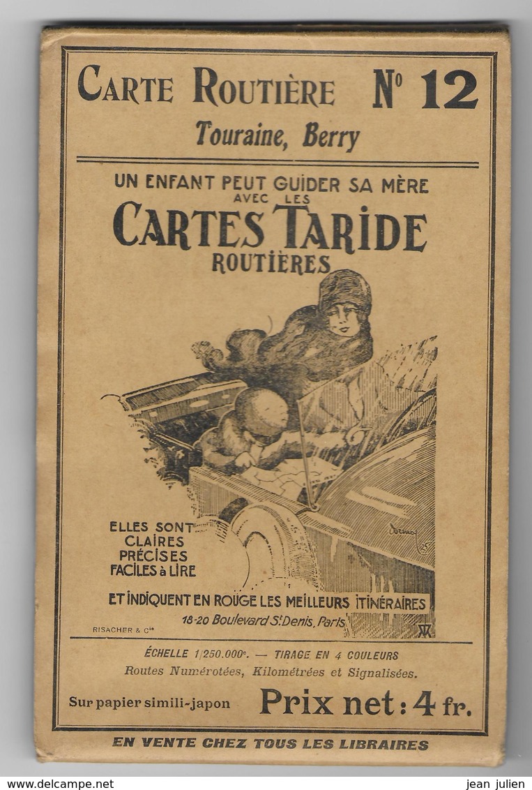 TOURAINE  - BERRY  - Carte Routière - Carte TARIDE - N°12 - Cartes Routières