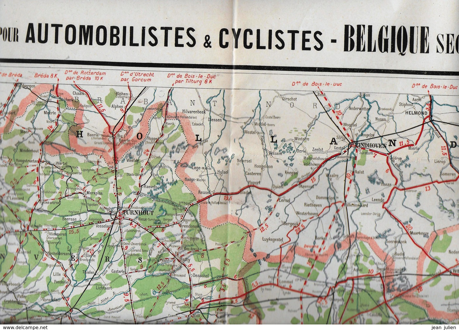 BELGIQUE  - Carte Pour Automobilistes Et Cyclistes - Avec Le Concours De Mr ARTIGES - Services Des Excursions - Cartes Routières