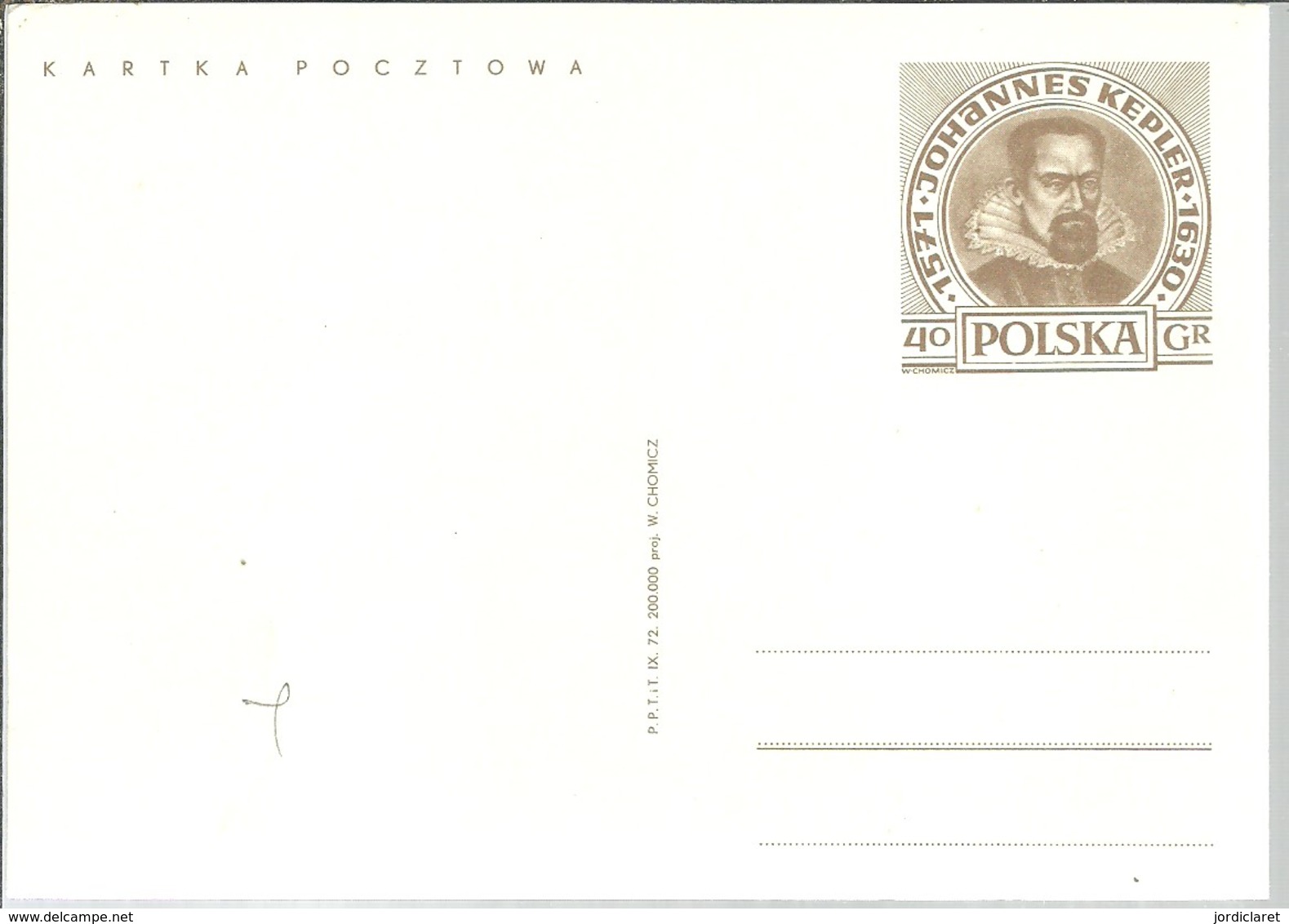 POSTKARTE  POLONIA  KEPLER - Astrología