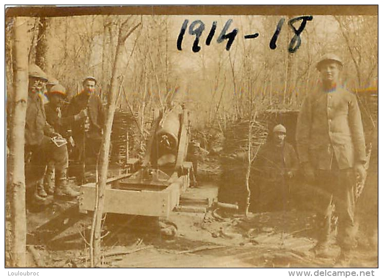 PHOTO ORIGINALE  SOLDATS ET CANON FORMAT  6.50 X 4.50 CM - Guerre, Militaire