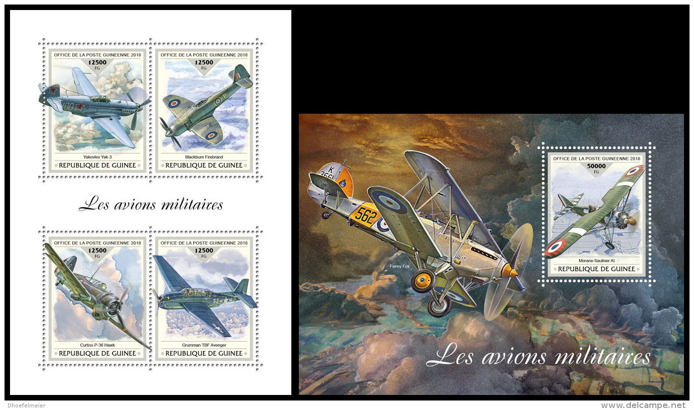 GUINEA REP. 2018 MNH** Military Planes Militärflugzeuge Avions Militaires M/S+S/S - OFFICIAL ISSUE - DH1840 - Aerei