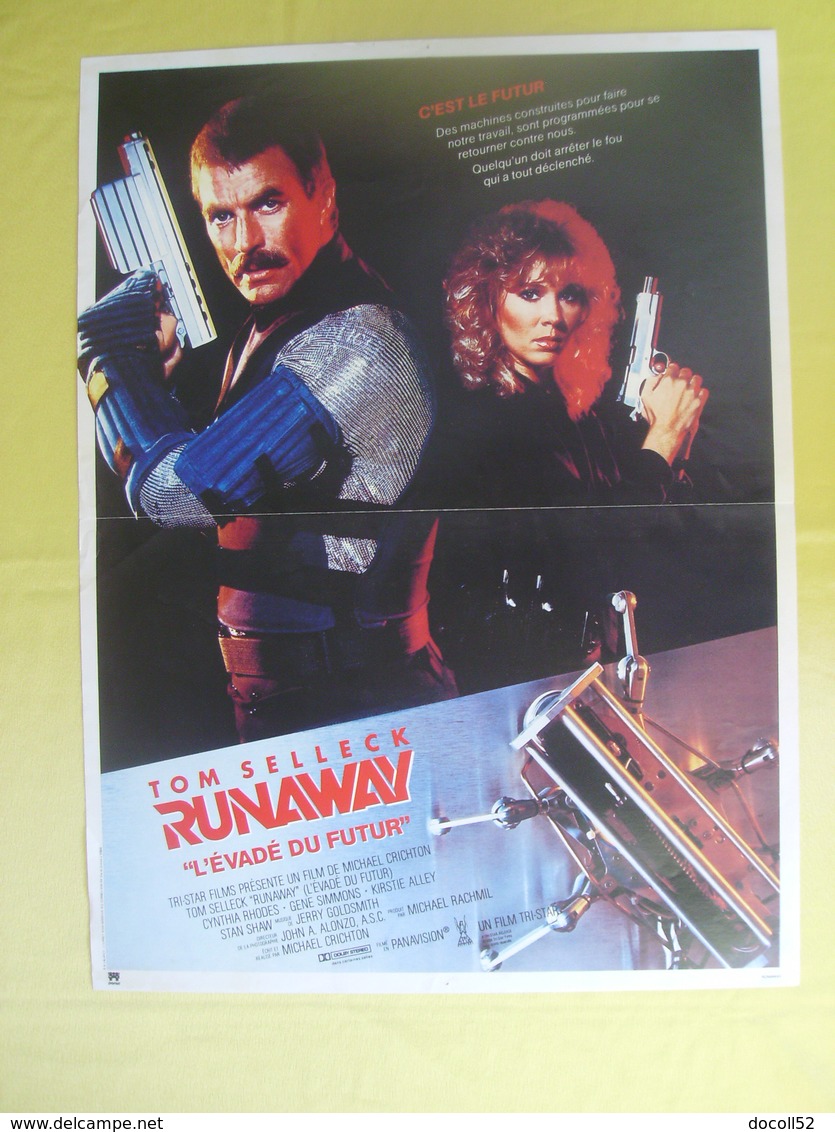 TOM SELLECK Affiche Originale 53 X 40 Runaway L'évadé Du Futur 1984 - Film De Michael Crichton - Affiches & Posters
