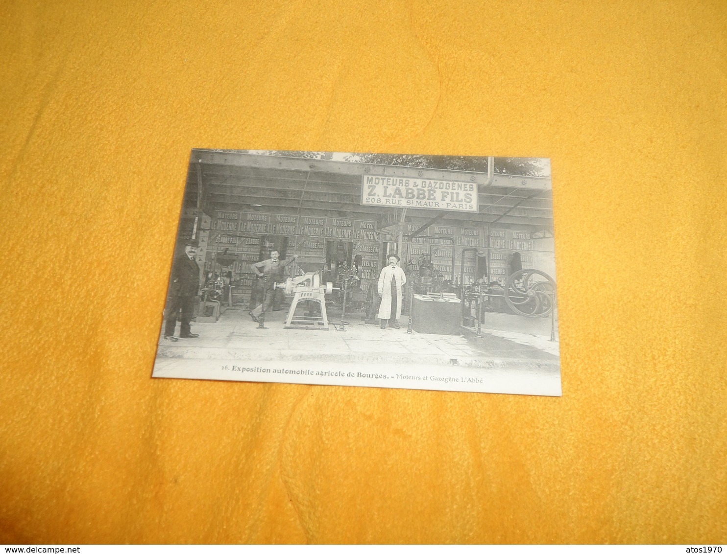 CARTE POSTALE ANCIENNE NON CIRCULEE DATE ?. / EXPOSITION AUTOMOBILE AGRICOLE DE BOURGES.- MOTEURS ET GAZOGENE LABBE FILS - Bourges