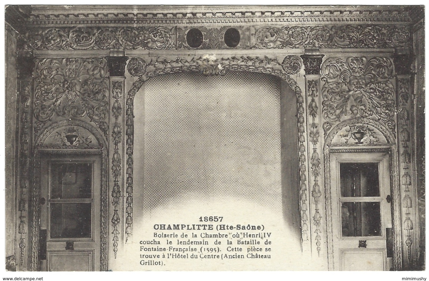 70 - Champlitte - Boiserie De La Chambre Ou Henri IV Coucha Le Lendemain De La Bataille De Fontaine Française - Autres & Non Classés