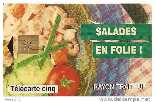 CARTE°-PRIVEE-5U-05/95-GN234-GEMB-CASINO  SALADES EN FOLIE -UTILISEE-TBE - 5 Units