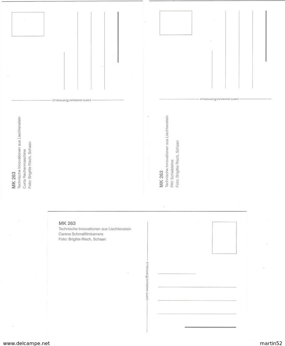 Liechtenstein 2006: Schieblehre - Rechenmaschine - Filmkamera Zu 1374-6 Mi 1431-3 Yv 1372-4 Auf MK 263 (Zu CHF 14.00) - Usines & Industries