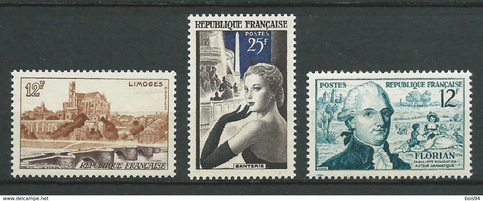 FRANCE 1955 . N°s 1019 , 1020 Et 1021 . Neufs **  (MNH) - Unused Stamps