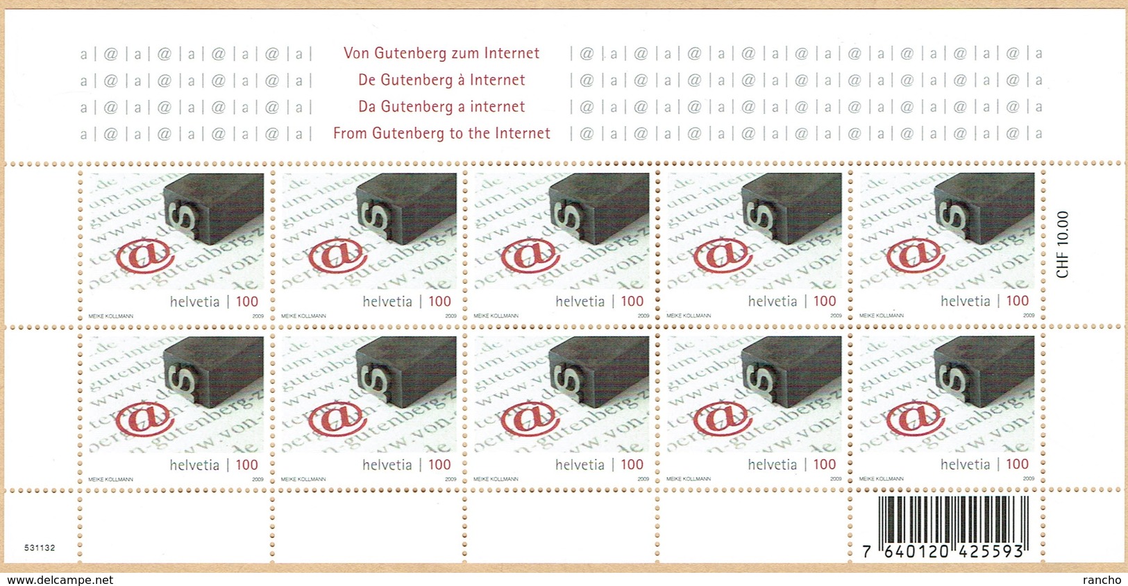 **PETIT FEUILLET TIMBRES NEUFS 2009 C/.S.B.K. Nr:1311. Y&TELLIER Nr:2035. MICHEL Nr:2106.** - Ungebraucht