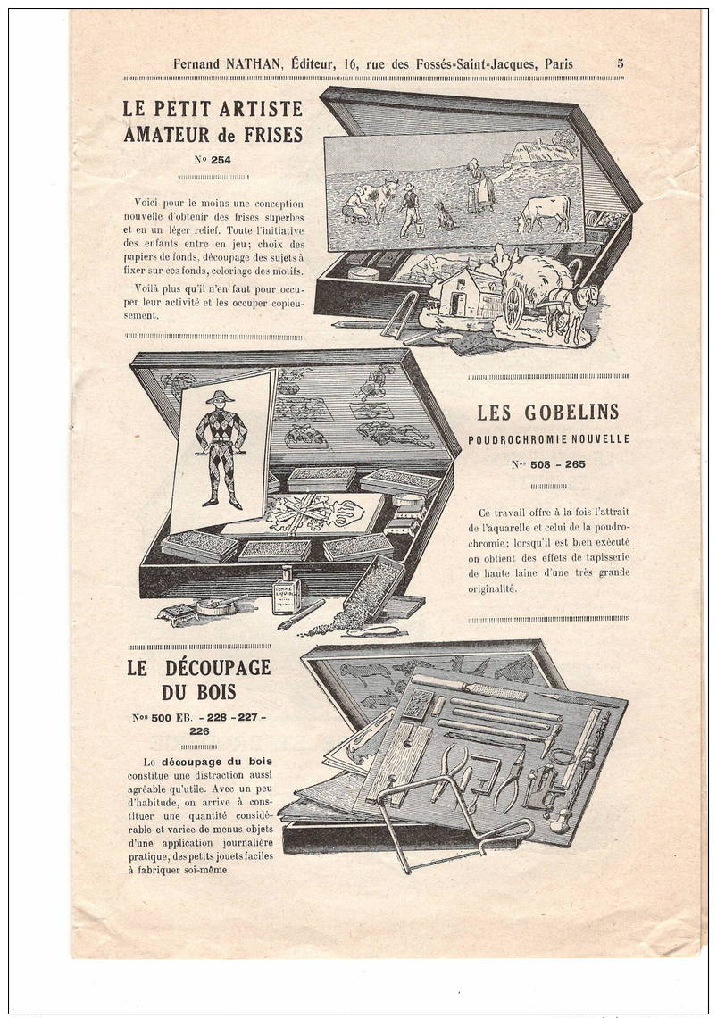 Catalogue Jeux Nathan  1928 12 Pages  TTB état - Publicités