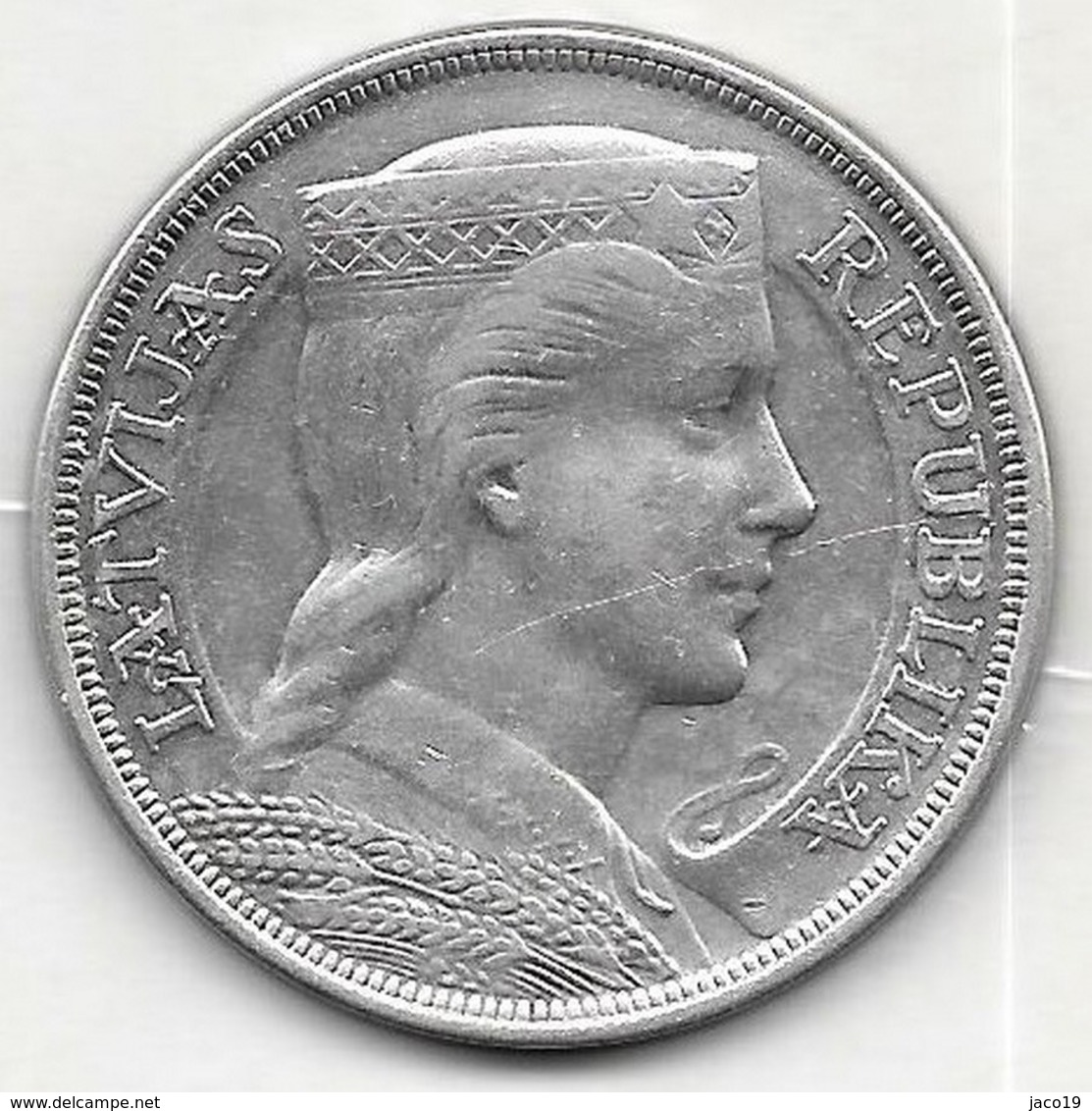 5 Lati Argent 1932 - Lettonie