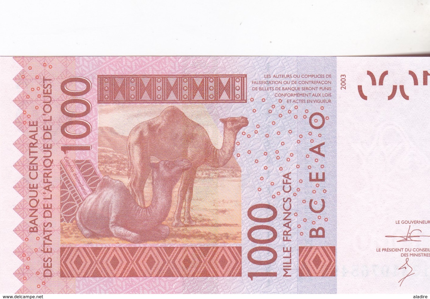 1000 Francs CFA - Banque Centrale Des états De L'Afrique De L'ouest - Neuf 2003 - Other - Africa