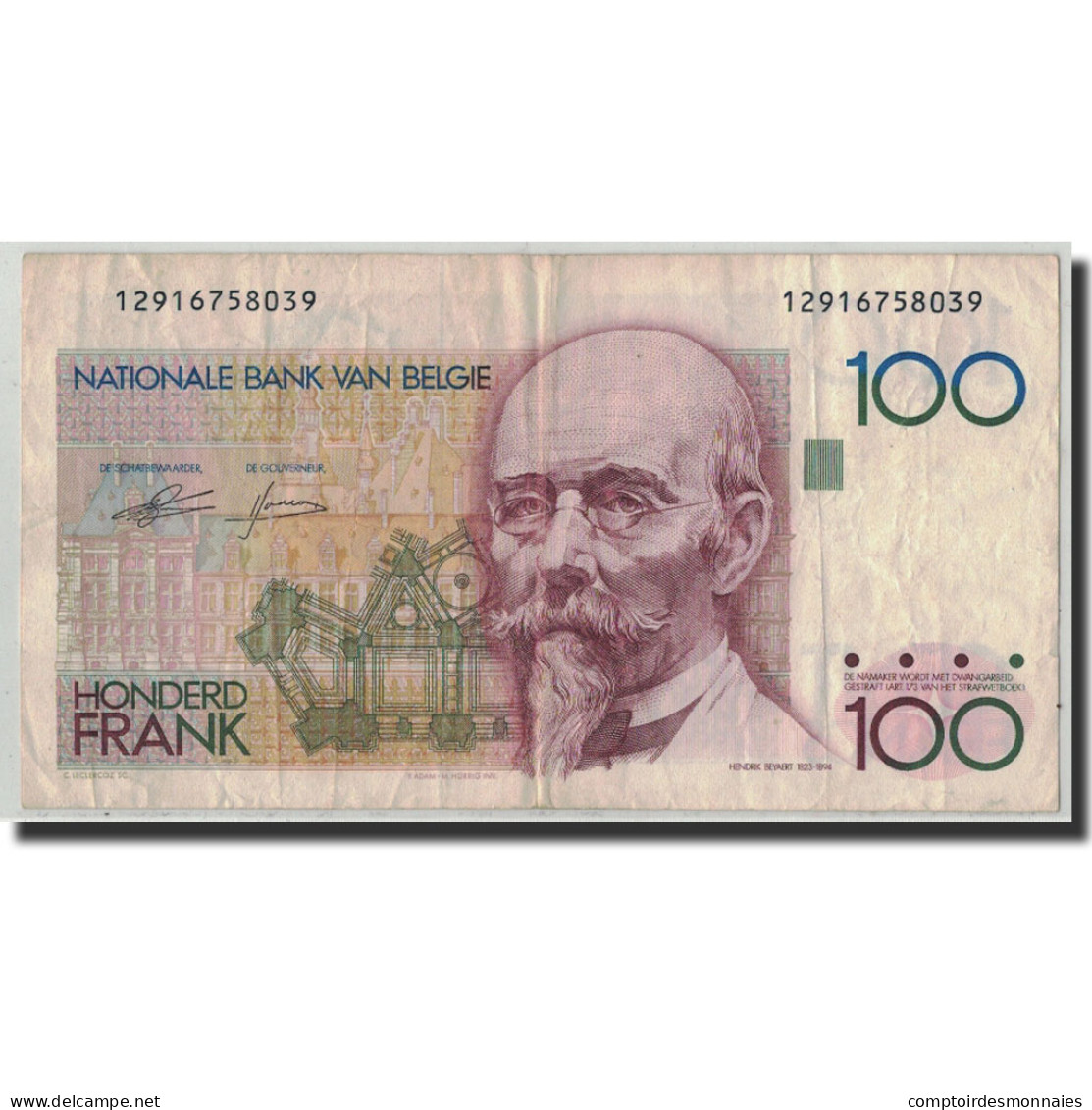 Billet, Belgique, 100 Francs, Undated (1982-94), KM:142a, TB - 100 Francs