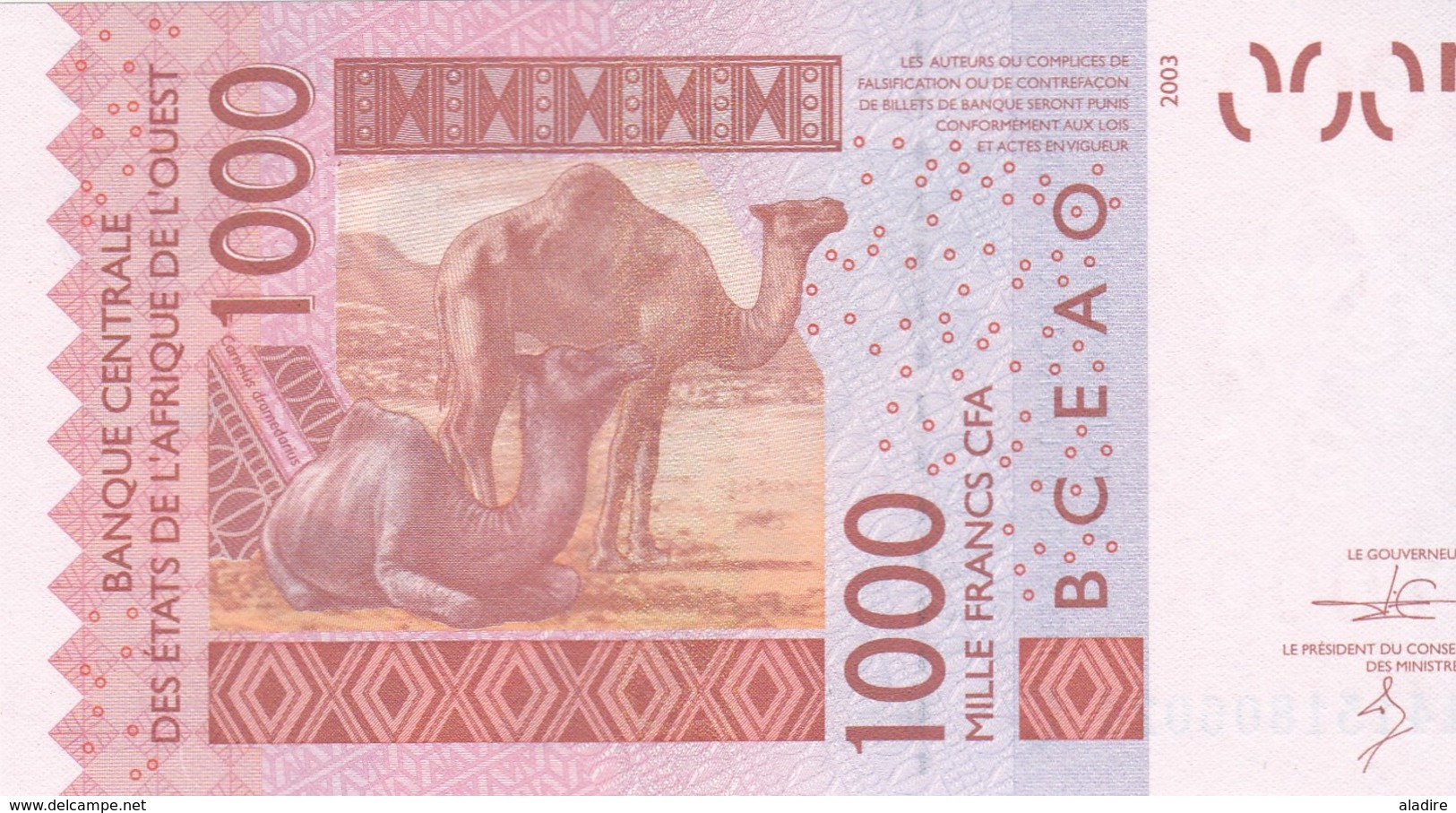 1000 Francs CFA - Banque Centrale Des états De L'Afrique De L'ouest - Neuf 2003 - Other - Africa