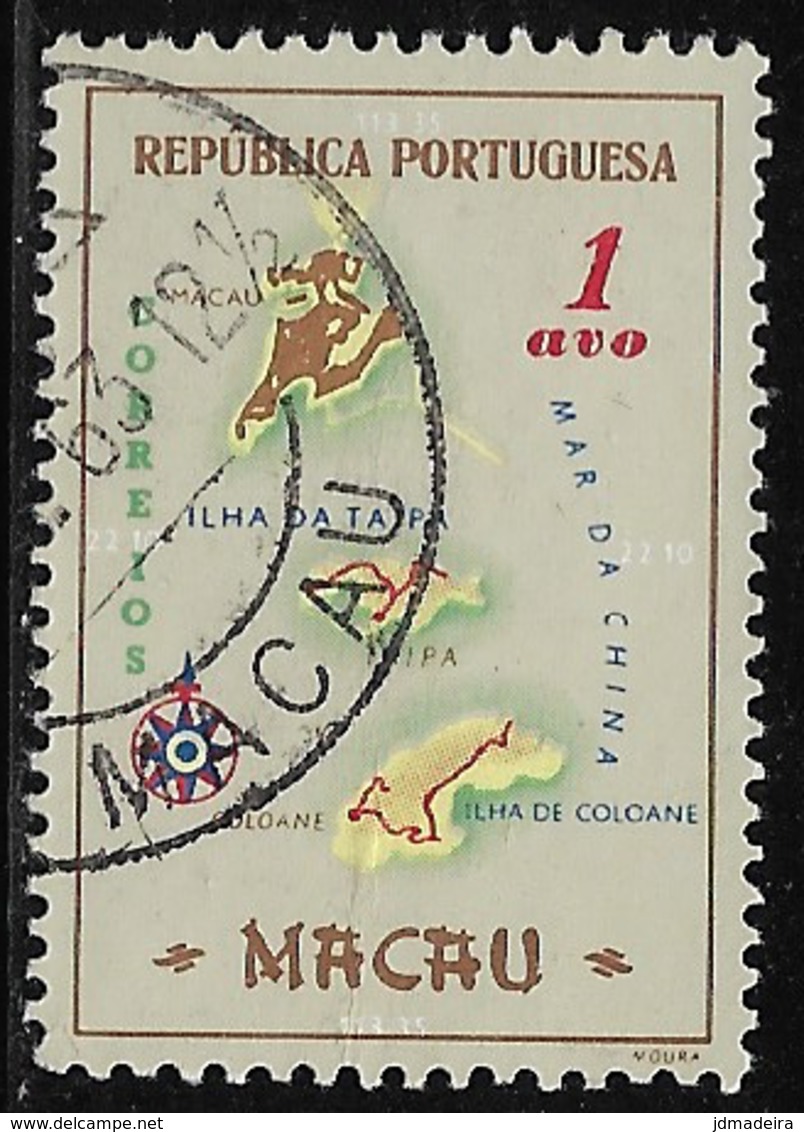Macau Macao – 1956 Maps 1 Avo Used Stamp - Oblitérés