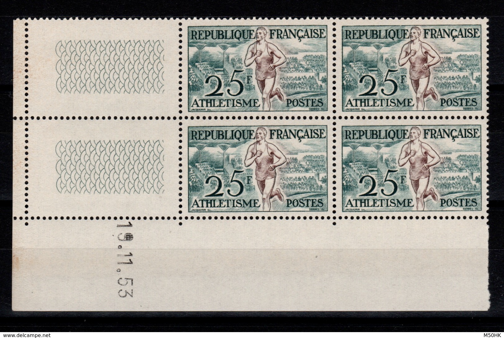 YV 961 N** Athlétisme - Coin Daté 19/11/53 - 1950-1959