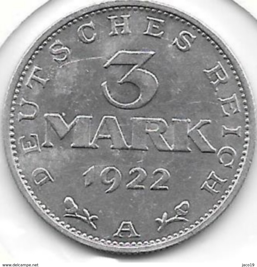 3 Mark Alu 1922 - 3 Mark & 3 Reichsmark