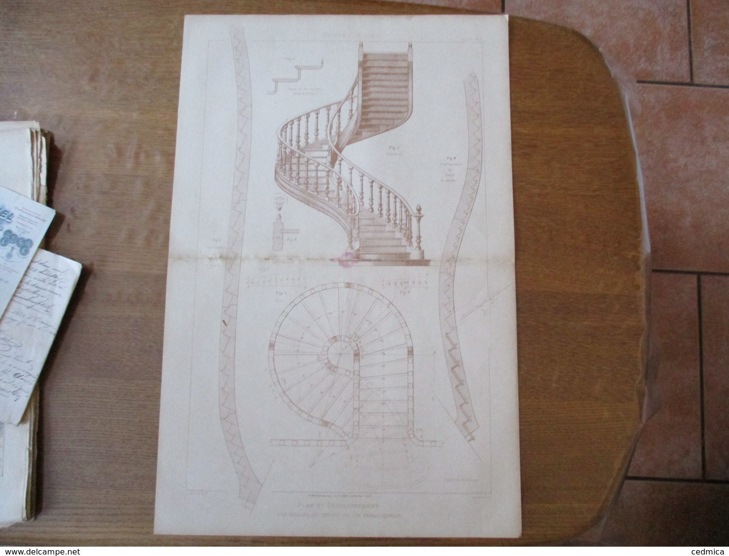 PLAN ET DEVELOPPEMENT D'UN ESCALIER QUI REVIENT SUR   NOUVEAU ROUBO - Autres Plans