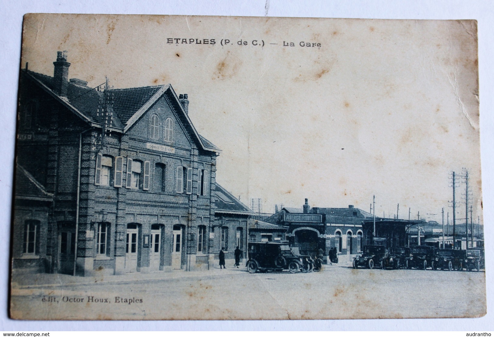 CPA 62 Etaples La Gare Voitures Anciennes 1929 - Etaples