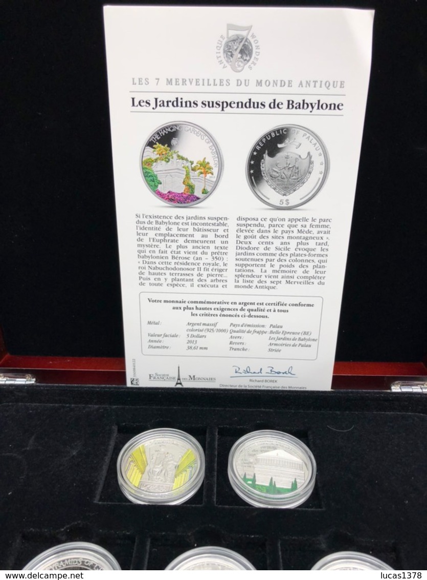 SUPERBE-COFFRET 5000 EX - LES 7 MERVEILLES DU MONDE ANTIQUE / ARGENT MASSIF 925   20 GR / SOCIETE FRANCAISE DES MONNAIES - Autres & Non Classés