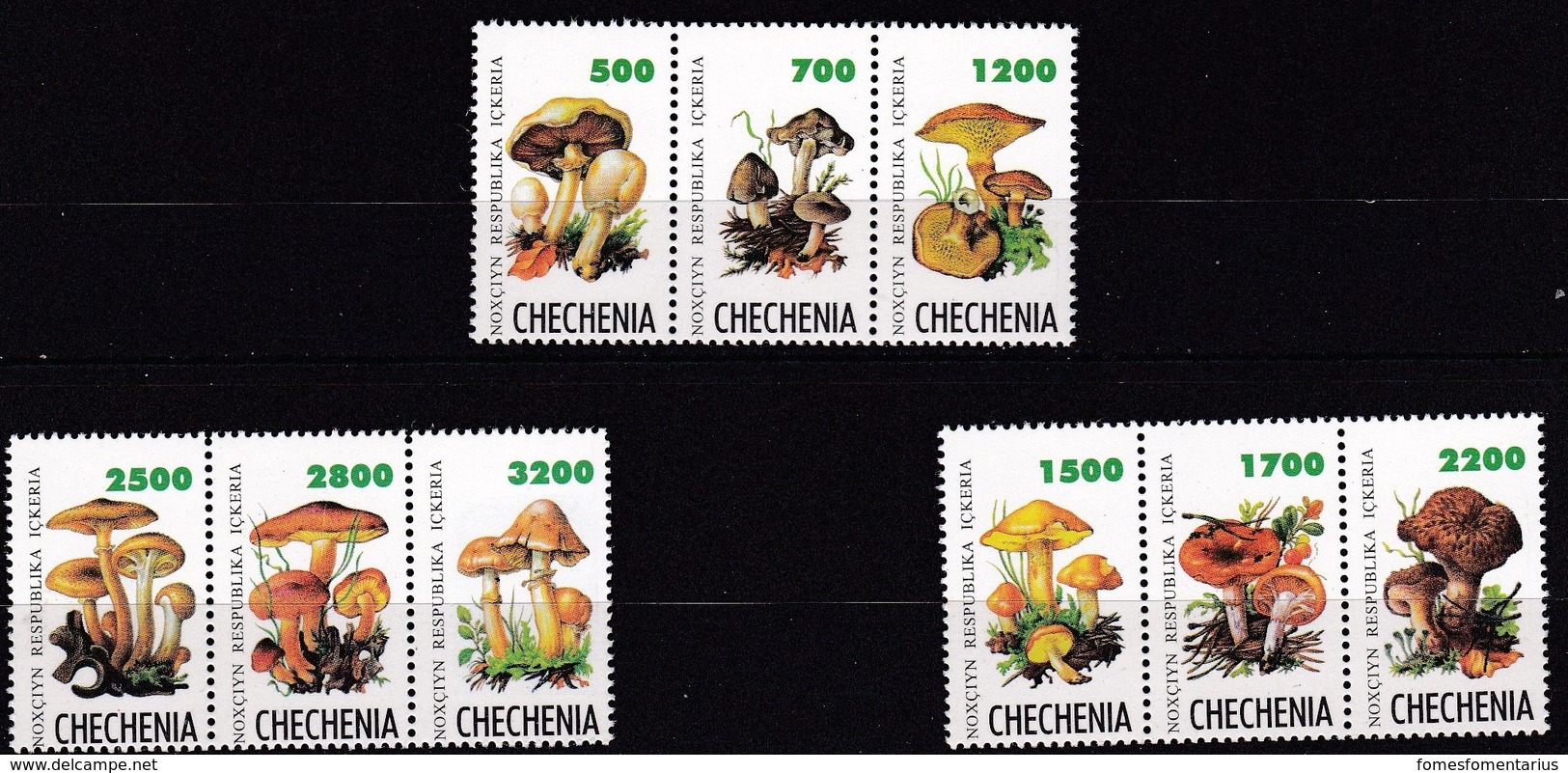 9 Timbres De Tchechenie Neufs** Champignon - Pilze