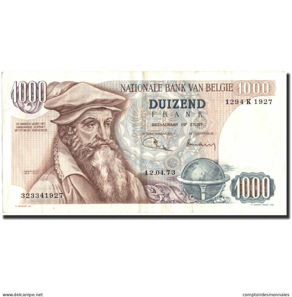 Billet, Belgique, 1000 Francs, 1973, 1973-04-12, KM:136b, TB+ - 1000 Franchi