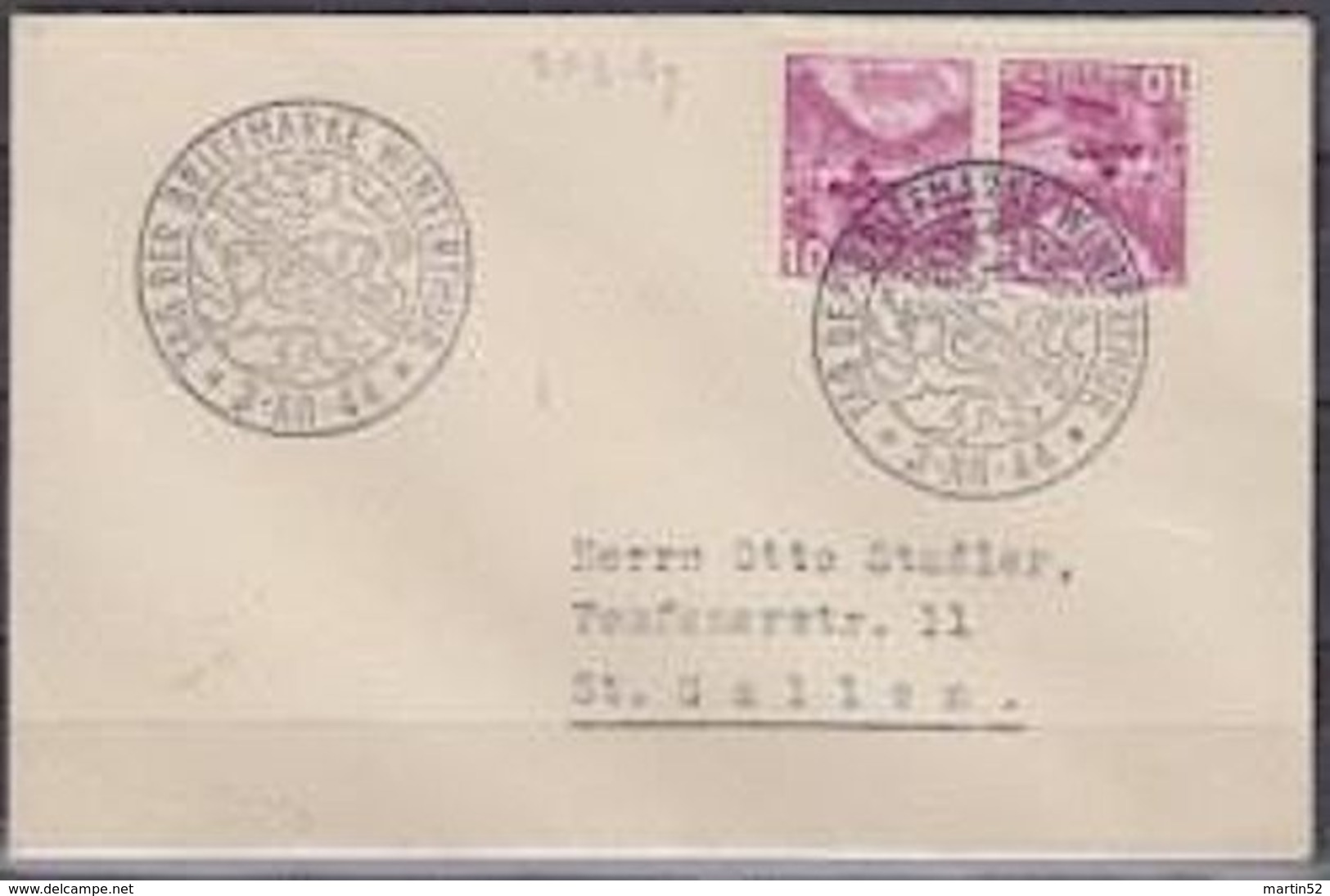 Schweiz Suisse 1944: Kehrdruck Tête-bêche K33Ay (Chillon) Kleinbrief Mit O TAG DER BRIEFMARKE WINTERTHUR 3.XII.44 - Tag Der Briefmarke