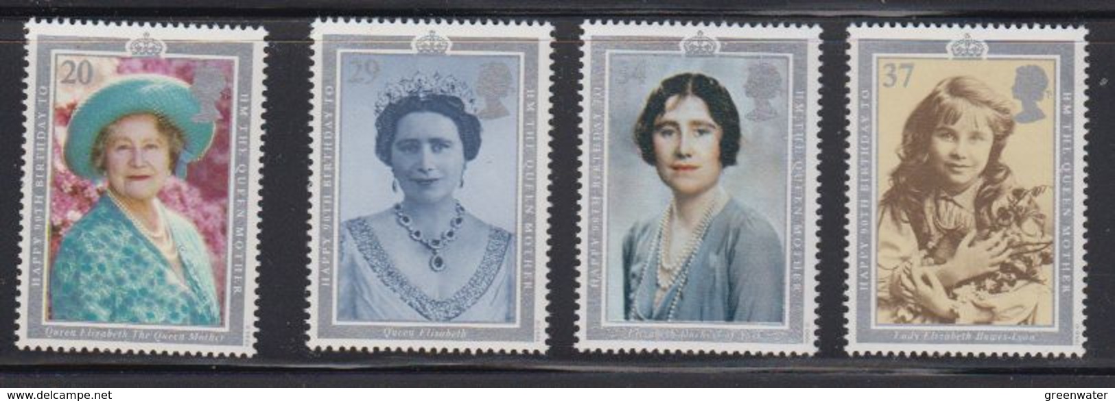 Great Britain 1990 Queen Mother 4v ** Mnh (40944C) - Ongebruikt