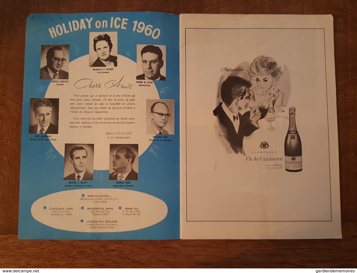 1960 Programme Holiday On Ice - Patinage Artistique - Cirque - Pub Champagne De Cazanove, Pernod, Bières, Banania - Programmes