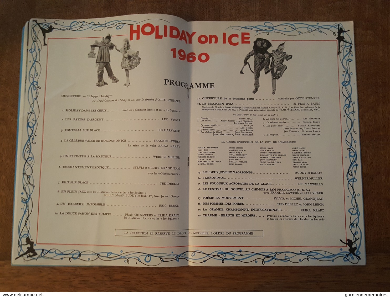 1960 Programme Holiday on Ice - Patinage artistique - Cirque - Pub Champagne de Cazanove, Pernod, Bières, Banania