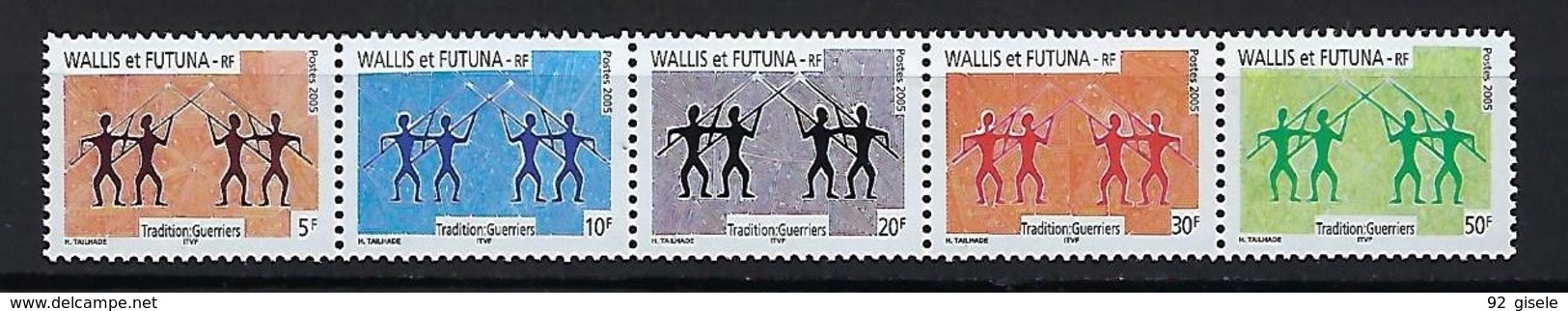 Wallis YT 635 à 639 " Guerriers " 2005 Neuf** - Unused Stamps