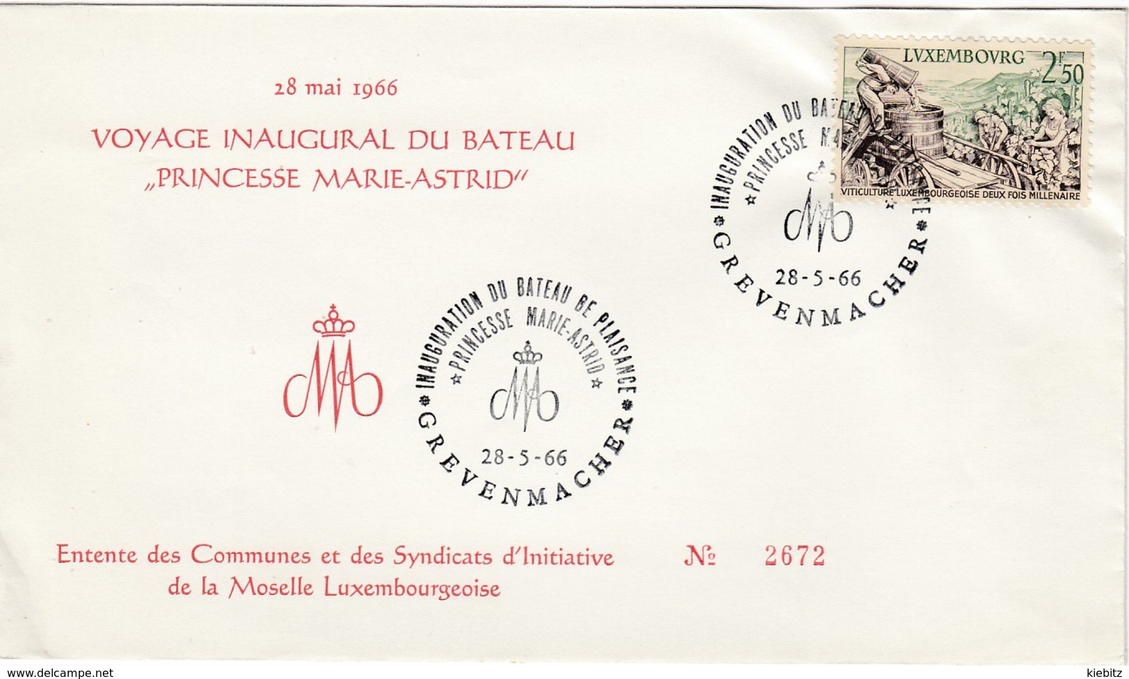 LUXEMBURG 1966 - MiNr: 594 Beleg Mit SStmp. Stapellauf "Princesse Maria Astrid" - Briefe U. Dokumente
