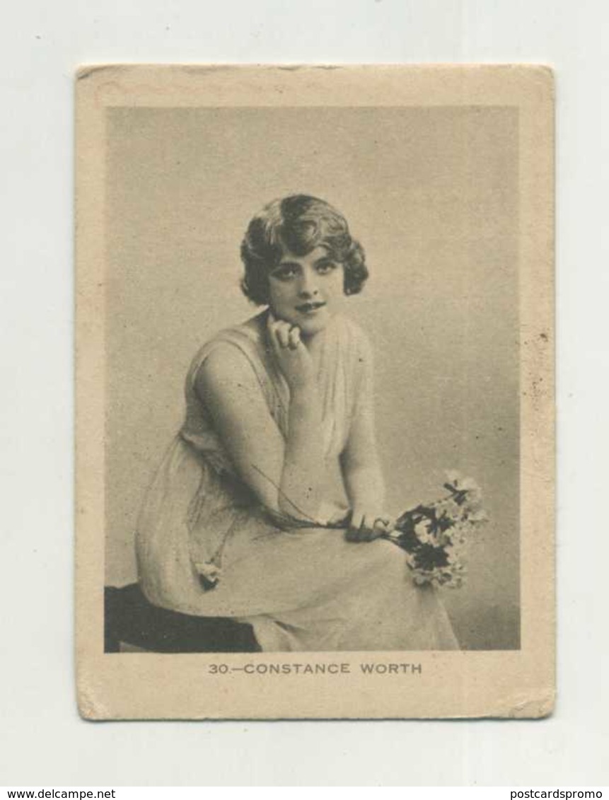 CONSTANCE WORTH, Cinema Actress , "ALBERT" Vintage Cigarette Card, Nº 30  (2 Scans) - Otros & Sin Clasificación