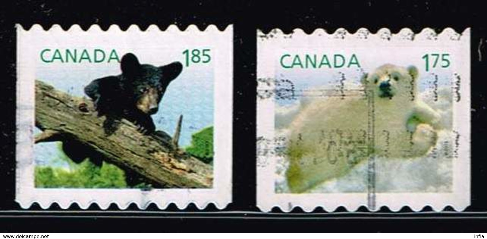 Kanada 2011/13, Michel# 2685 + 2930 O Polar Bear (Ursus Maritimus)/ American Black Bear (Ursus Americanus) - Used Stamps