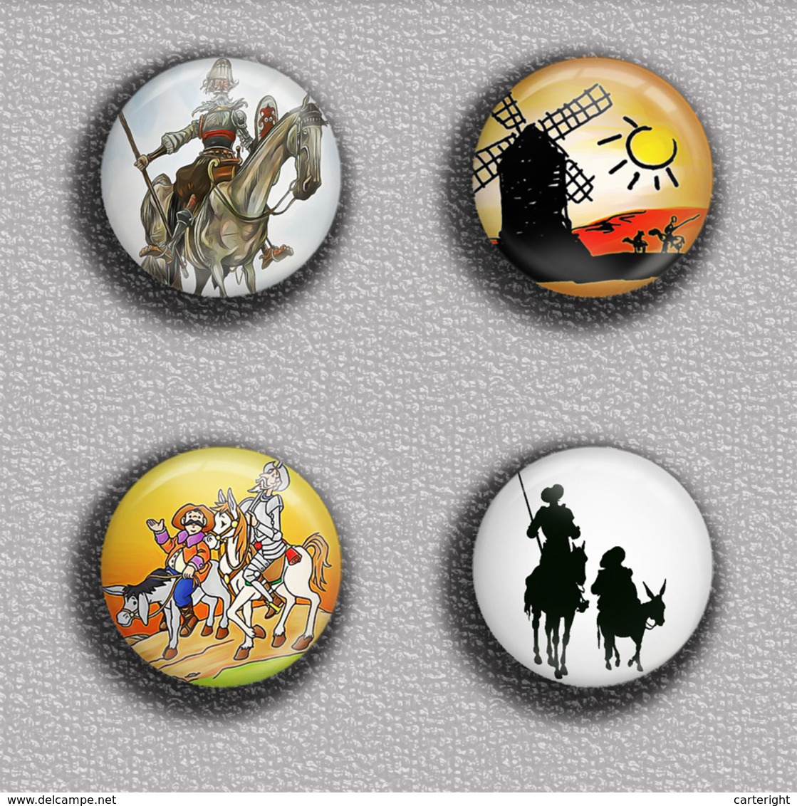 Don Quijote Fan ART BADGE BUTTON PIN SET 2 (1inch/25mm Diameter) 35 DIFF - Berühmte Personen