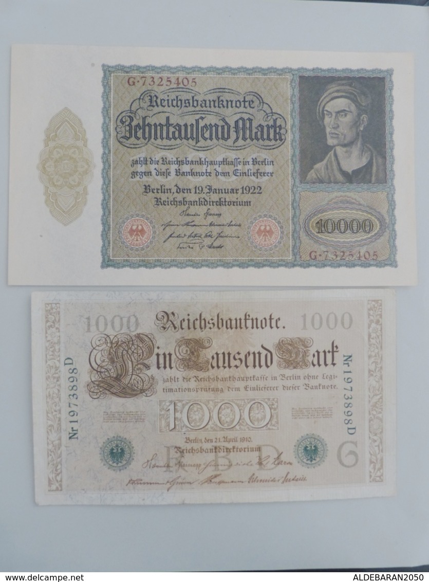 GERMANIE  LOT 2 BILLETS   P 72 1922 N  P 44  1960 C - 10000 Mark